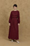 Wide Ribbed Front Dress Burgundy - 5