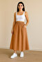 Long Poplin Skirt with Elastic Waist, Premium Quality Skirt, 100% Cotton Pocket Poplin Skirt