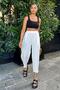 Women's White Muslin Elastic Comfortable Fit Loose Trousers - 700-3416 - 7