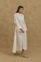 Embroidered Linen Blend Dress Natural - 2
