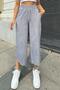 Women's Black Crushed Capri with Side Slits - 700-3404 - 2