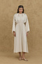 Embroidered Linen Blend Dress Natural - 8