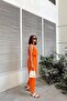 Women's Orange Musli Elastic Comfortable Fit Loose Pants - 700-3416 - 6