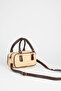 Women's Cedar Wicker Bitter Brown Zipper Closure Handbag and Shoulder Bag with Charm Accessories - 4