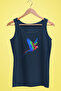 Women's Strappy Knitted T-Shirt Parrot Design Digital Printed 100% Cotton