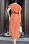 Women's Tile V-Neck Slit Linen Dress - 700-3221 - 5