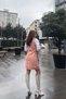 Women's Orange Zipper Pocket Detailed Dress - 700-3546 - 3