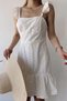 Women's White Scallop Embroidered Ruffle Casual Dress - 700-Ss-4059 - 5