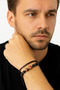 Men's Bracelet with Natural Stone Labradorite Rhodonite and Onyx - 2
