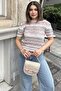 Women's Ecru Knitwear Blouse - 700-t212 - 3