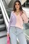 Women's Lilac V-Neck Blouse - 700-3587 - 5