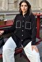 Women's Casual Black Pearl Detailed Shirt - 700-3594 - 2