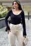 Women's Navy Cotton Blouse - 700-3580