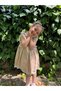 Baby Girl Dress Short Sleeve Ruffled Buckle Birthday Party Wedding Linen Casual Girl's Dress