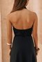 Rhonsa Lace-Up Black Long Dress - 8