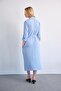 Maternity Shirt Collar Front Pocket Midi Length Dress Blue - 7