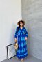 Ethnic Patterned Viscose Long Sleeve Dress - 2