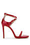 Women's Vegan Red Patent Leather Heeled Shoes