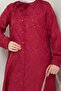 Jacquard Buttoned Double Suit Fuchsia - 3