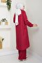 Jacquard Buttoned Double Suit Fuchsia - 4
