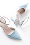 St-004 Baby Blue Patent Leather Daily 7 cm Heeled Shoes - 4