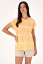 Women's Orange Patterned Crew Neck T-Shirt 50305761-Vr202 - 3