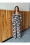 Design Shorts Lined Chiffon Trousers Women Black White - 5