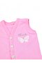 Baby Girl Butterfly Embroidered Buttoned Seasonal Combed Cotton Vest - 2