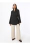 Cotton Muslin Kimono with Tie Detail - Black - Benin - 3