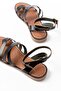 205-209 Black Genuine Leather Buckle Flip Flops Women's Sandals - 3