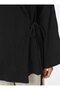 Cotton Muslin Kimono with Tie Detail - Black - Benin - 6