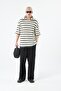 ZIPPER DETAILED STRIPED OVERSIZE KNITWEAR-ECRU - 4