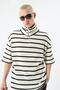 ZIPPER DETAILED STRIPED OVERSIZE KNITWEAR-ECRU - 3