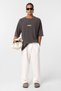 Washable Oversize Printed Knitwear T-Shirt Brown - 3