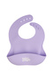 BabiesBasic Feeding Set, 6 Piece, Silicone Plate, Bowl, Bib, Spoon , Fork and 2 in 1 Cup - Purple - 6