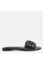 Large Number Women's Slippers with Stone 41-42-43-44-Black Patent Leather - 7