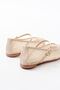 6325 Beige Mesh Helmet Buckle Detailed Daily Women's Ballerinas - 5