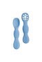 BabiesBasic Soft Tip BPA Free Silicone First Stage Training Spoon with Masher- Sky Blue