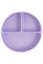 BabiesBasic Feeding Set, 6 Piece, Silicone Plate, Bowl, Bib, Spoon , Fork and 2 in 1 Cup - Purple - 5