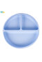 BabiesBasic Feeding Set, 6 Piece, Silicone Plate, Bowl, Bib, Spoon , Fork and 2 in 1 Cup - Blue - 6
