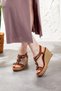 Women's Wedge Heeled Stone Stylish Sandals