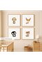 Set of 4 Decorative Tables with Metal Frame and Glass - Cheerful Animals