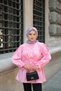 Women's Robadan Gathered Detailed Balloon Sleeve Shirt Pink
