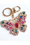 New Year's Gift Luxury Zircon Stone Large Size Colorful Butterfly Keychain - Bag Ornament 10.5 cm - 2