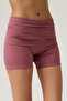 Burgundy Foldable Waist Detailed Shorts Lounge Shorts - 5