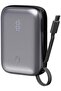 10000mAh Mini Power Bank, Built-in USB-C Cable, 22.5W PD Fast Charging, 3A Max Output, LED Indicator