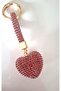 New Year's Luxury Gift Zircon Stone Red Heart Keychain 13.5 cm - 4