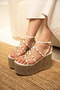 Spera White Staple Detailed Platform Women's Sandals - 3