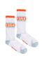Since 1984 3Pack - White-Blue-Orange Unisex Sports & Lifestyle Towel Sole Organic Cotton 3-Piece Sock Set - 3