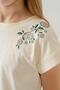 Printed Bottom Pleated Embroidered Girl's Shorts - T-Shirt Set - 8